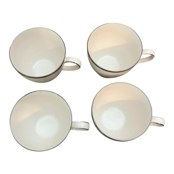 Set Of 4 Noritake Ivory China IVONNE Coffee Teacups 7522 Japan Gold Trim Vintage - Picture 6 of 8